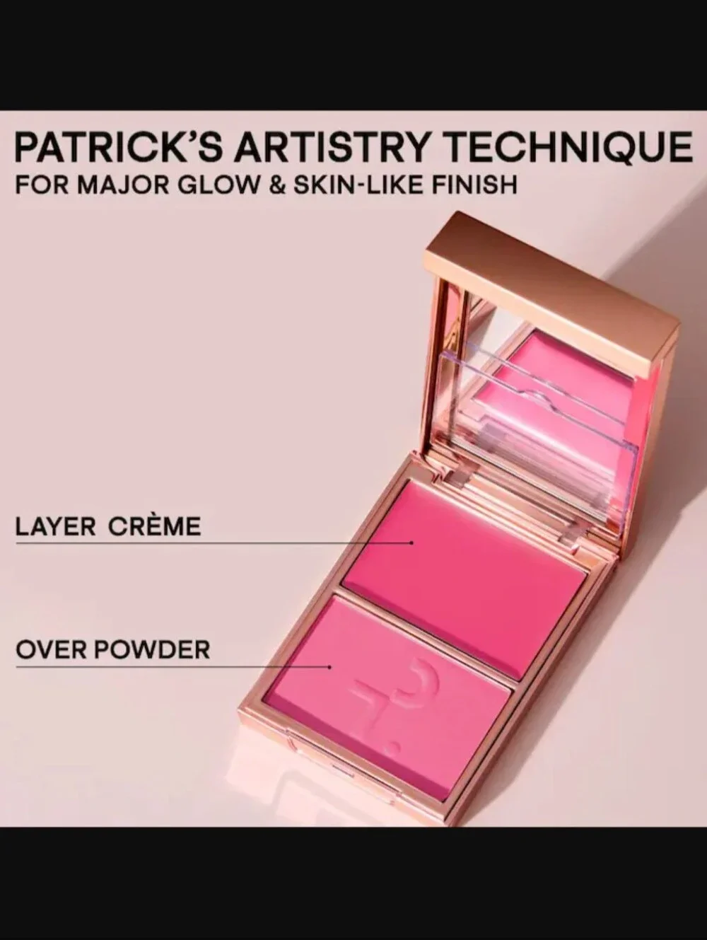 PATRICK TA Double-Take Crème & Powder Blush Duo:Color-She's a Doll-New